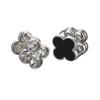 New Four-leaf Clover Earrings Exquisite Zircon Earrings Reversible Earrings Stylish and Elegant Women's Earrings