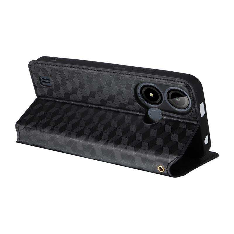 BLU C9 Leather Phone Case: Magnetic Flip Cover with Card Slot & 3D Texture for Enhanced Protection