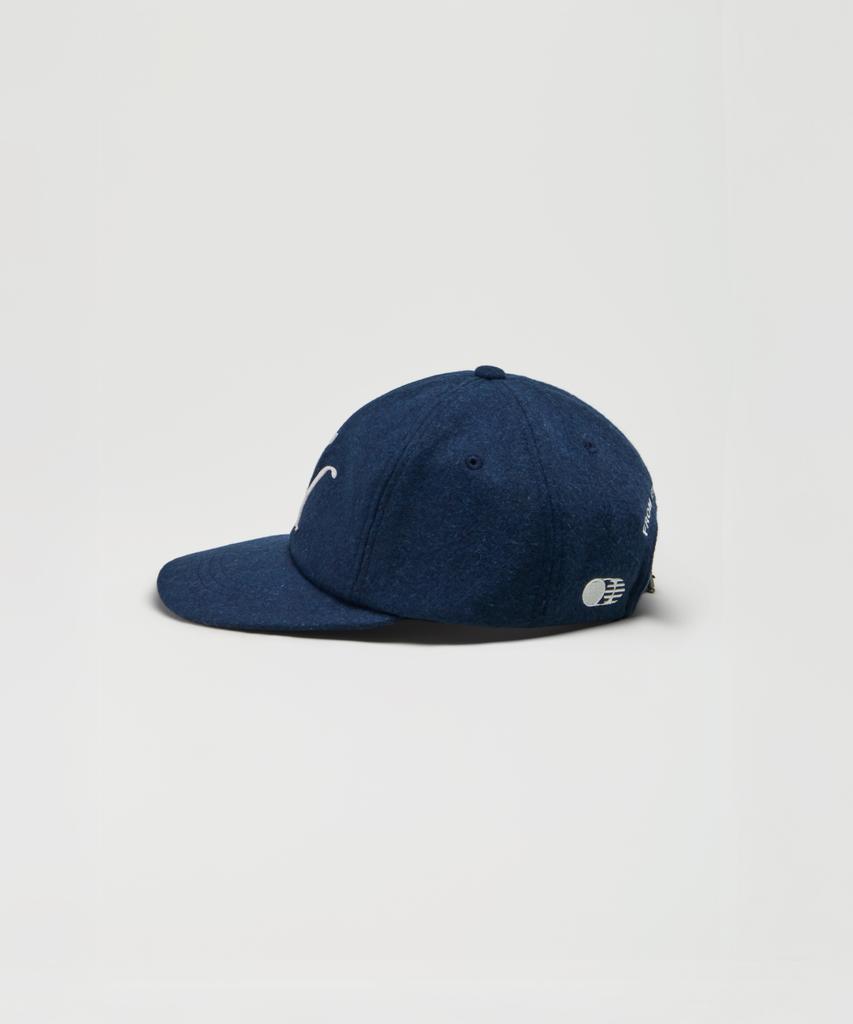 Teulaepighamoni Wool Blend Th Applique Logo Deep-Fit 6-Panel Cap_Navy