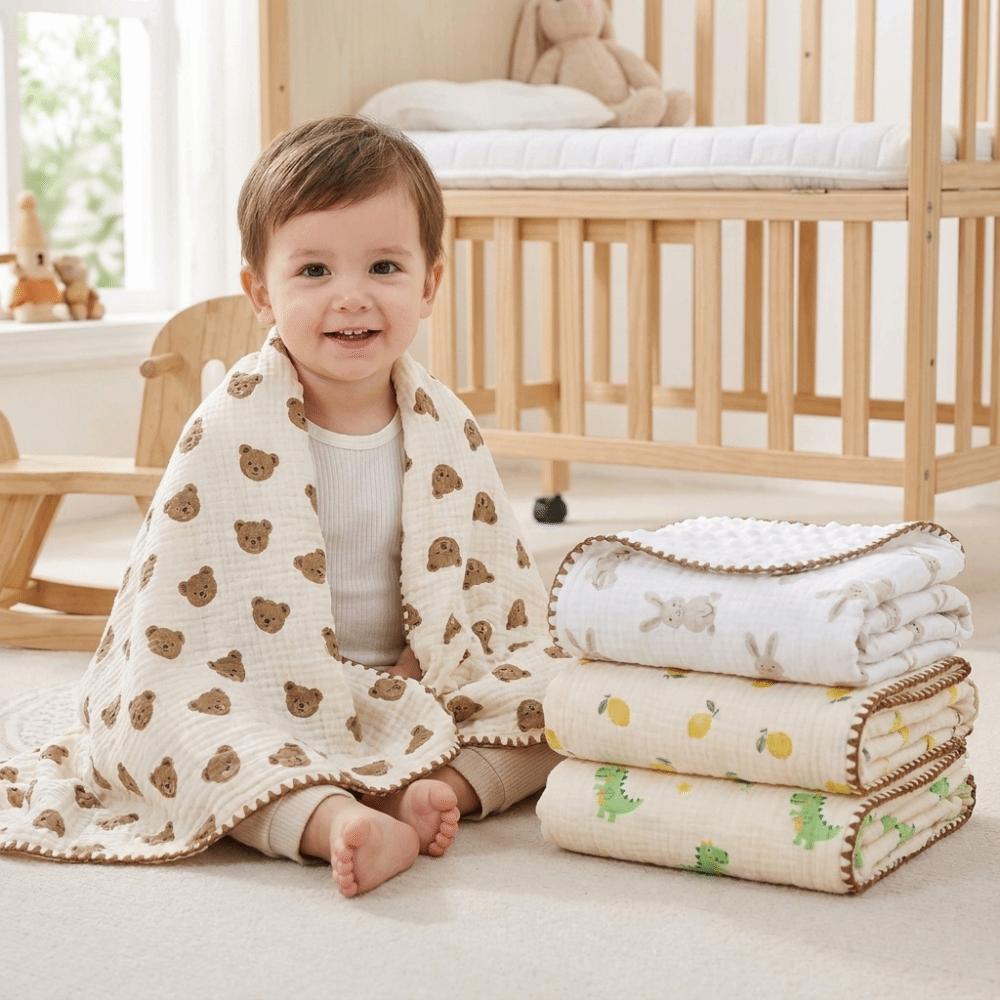 All-Season Baby Blanket Double Layer Nap Blanket Comfortable Minky Dot Blanket  Baby Crib