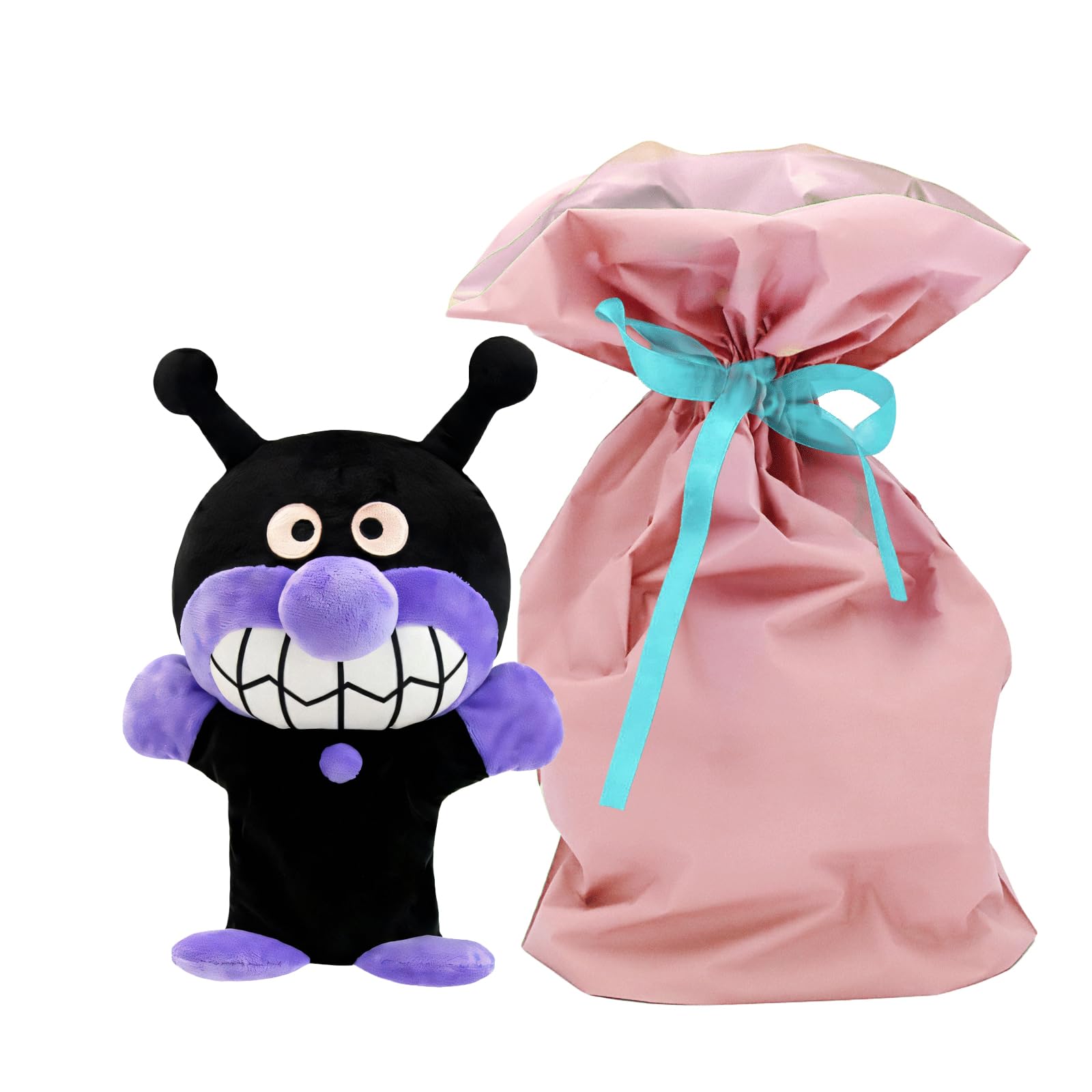 

Yoshitoku Baikinman Plush Doll Kids Will Gift Wrapped in Pink and Red with Ribbon Hand-Dancing (34cm Long) Love,