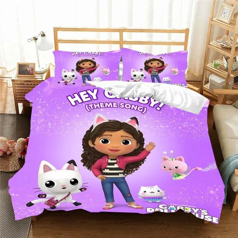 Gabbys D-Dollhouse Ložní souprava Povlak na přikrývku Přikrývka Postel Jednolůžko Dvojlůžko Plná Queen Mládež Děti Dívka Chlapci Dárek Ložní souprava velikosti King