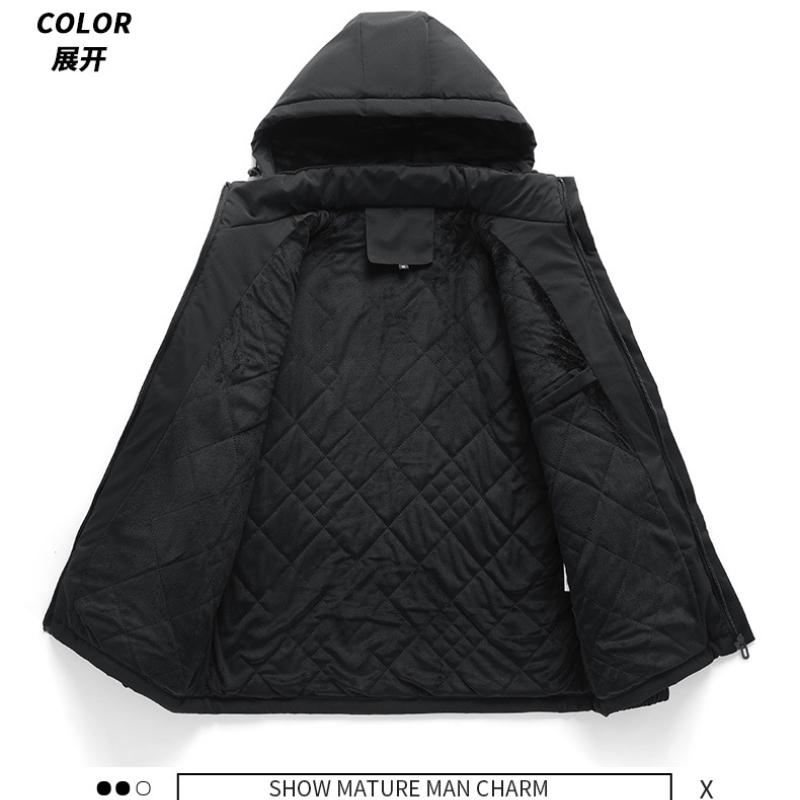 Men's Softshell Jacket with Hood Fleece Lined Windbreaker Lightweight Waterproof Jackets for Hiking (L-8XL)