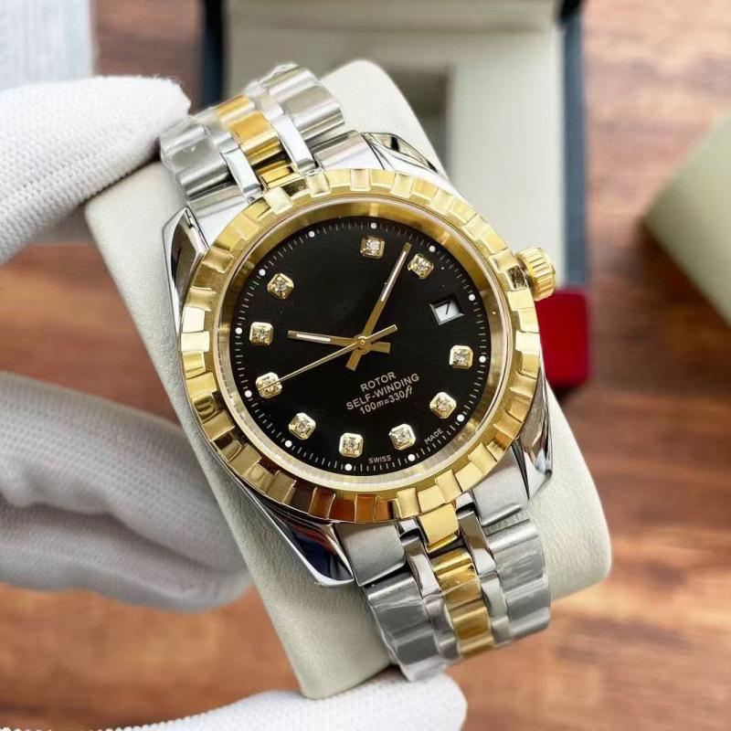 TUD Classic M22010 Men's Automatic Steel Watch with Serrated Bezel & Diamond Inlaid Plaid.