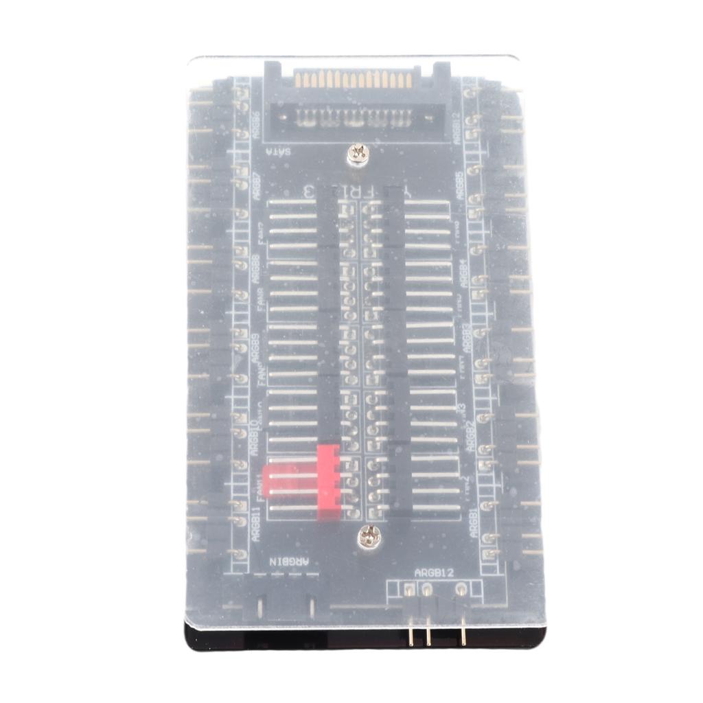 ARGB PWM Fan Hub 2 in 1 PWM ARGB Case Fan Hub Serial ATA Interface Power Supply Magnetic 4Pin PWM 3Pin ARGB Fan Hub