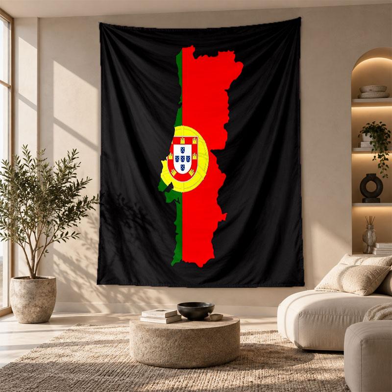 Decorative Tapestry,Portugal National Football Team Printed Wall Art, Lightweight Wall Hanging For Bedroom Background