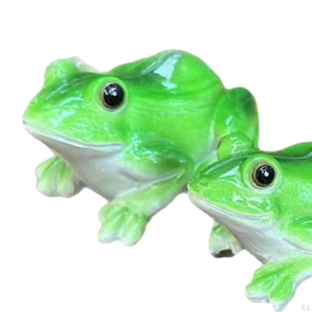 3Pcs Frog Miniature Figurines Garden Statues Art Crafts Decorative Small Sculptures Plant Pot Decor