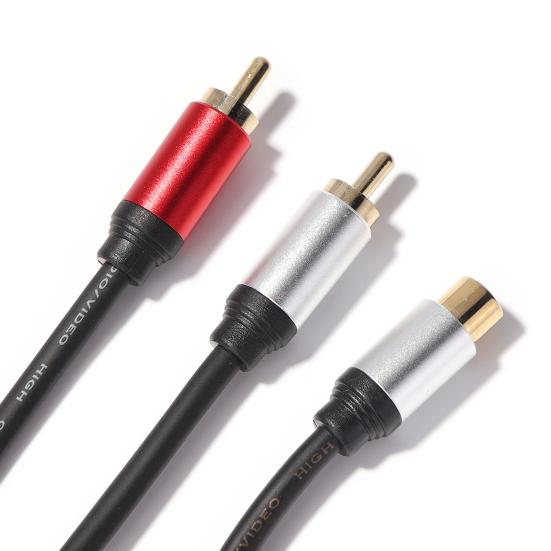 Audio Splitter Cable Portable Clear Sound Stable Signal 28cm 1 RCA Female To 2 Male AUX Audio Cord for Computer