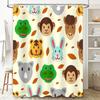 Animal Pattern Shower Curtain Fabric Waterproof Home Decor Bathroom Liner Set For Kitchen Multicolor (84X72 Inches)