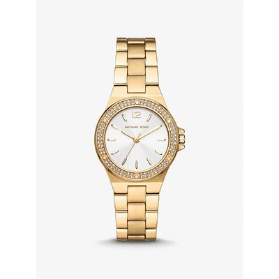 Mini Lennox Pavé Gold-Tone Watch MK7278