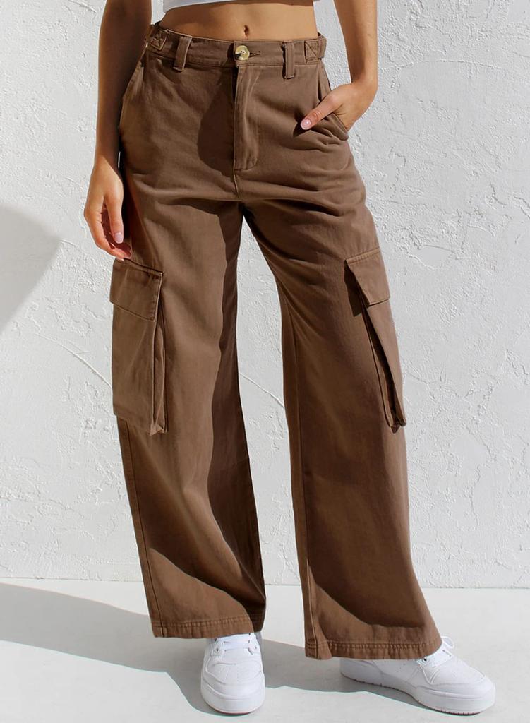 Damen Low Rise Cargo Jeans Gerade Beine Mehrere Taschen Denim Hosen Gewaschen Nicht Elastisch Lässige Lange Hosen
