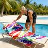 Watercolor gradient feather theme polyester microfiber beach towel is highly absorbent, suitable for swimming and beach outings