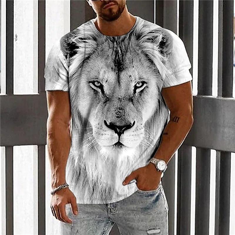 3D Printed Cool Tiger T-Shirt For Men Fun Animal Pattern Tees Street Tops T Shirts Kids Tshirt Men's Shirts Women Y2k t-shirts