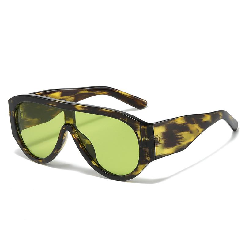 SHAUNA Gafas de Sol de Piloto Oversize de Moda para Mujer Retro de Una Sola Pieza Tonos Rojos Verdes UV400 para Hombre Gafas de Sol Degradadas