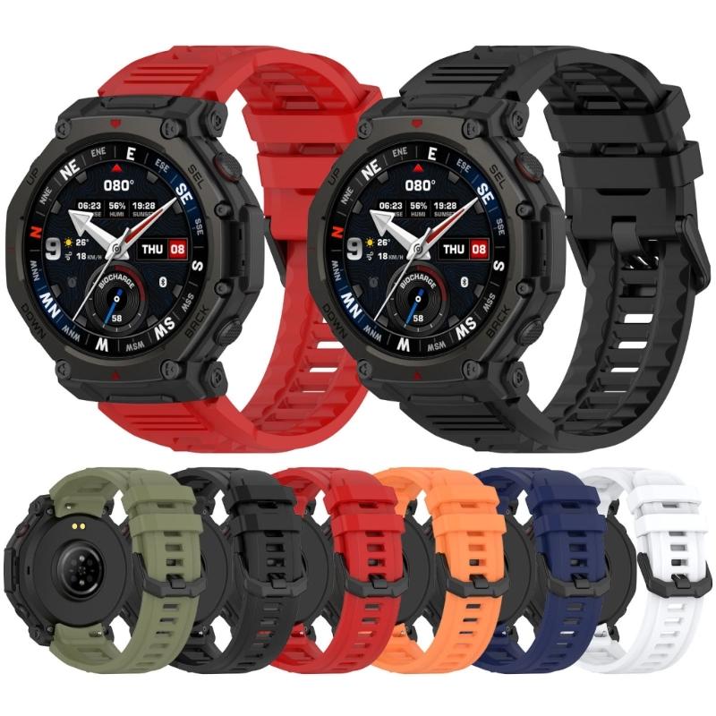 Sweatproof Sport Silicone Straps Multiple Hole Adjustable Universal Fit Flexible Soft Silicone Watch Band for Smartwatches