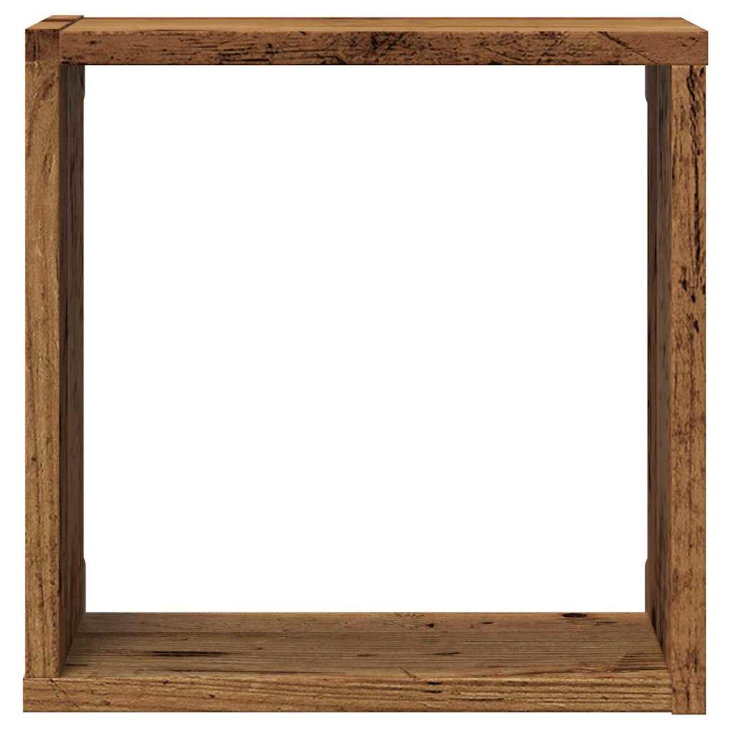 Cube Wall Shelves 2 pcs Rustic Wood Look 30 x 15 x 30 cm Engineered Wood