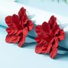 Trendy Pleated Petal Flower Stud Earrings – Bold and Stylish for Women