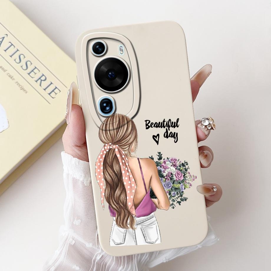 For Huawei P60 Art P60 Pro HuaweiP60 Case Cover Soft Silicone TPU Flower Butterfly Girly Fashion Painting Bumper Fundas