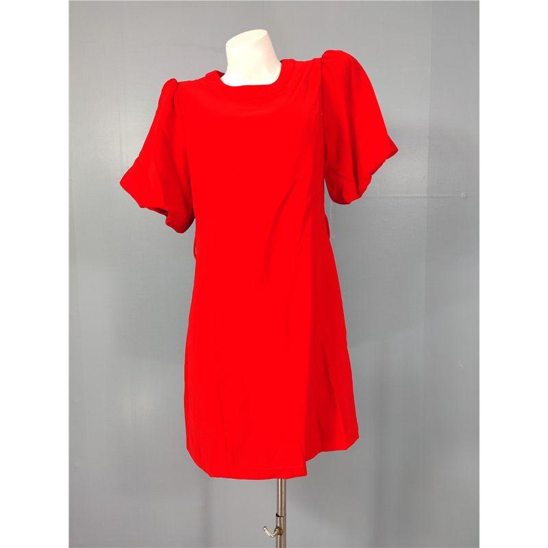 

Foreign Trade Order 2025 Summer New Bubble Short sleeve Dress Exquisite Girl Refreshing and Comfortable Red A- line Skirt Red M