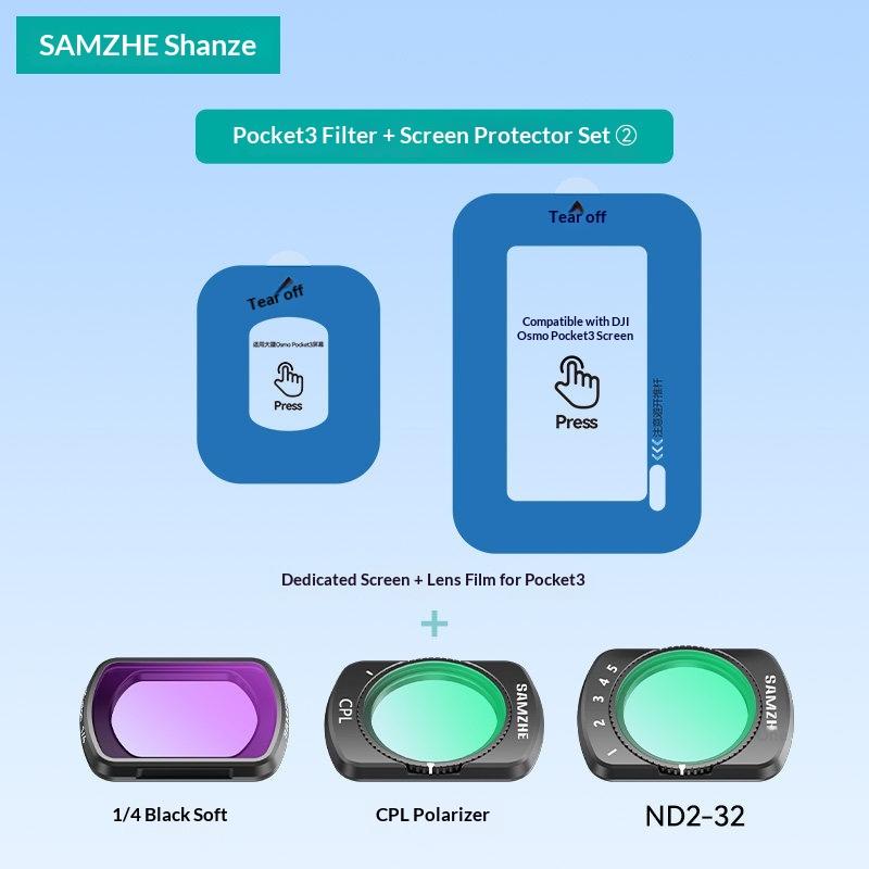 SAMZHE Magnetic Filter Kit For DJI Pocket 3 / Pocket 4 CPL Variable ND Filter, Black Mist 1/4 2mm Magnetic Camera Lens Filters
