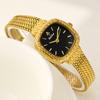 Retro Gold Square Women's Watch Luxury Mesh Bracelet Quartz Wristwatch Elegant Dress Clock for Ladies