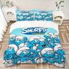 Smurfs' Village Adventure Print 3Pcs Bedding Setduvet Cover With 2 Bedropillowcase Home Birthday Gift
