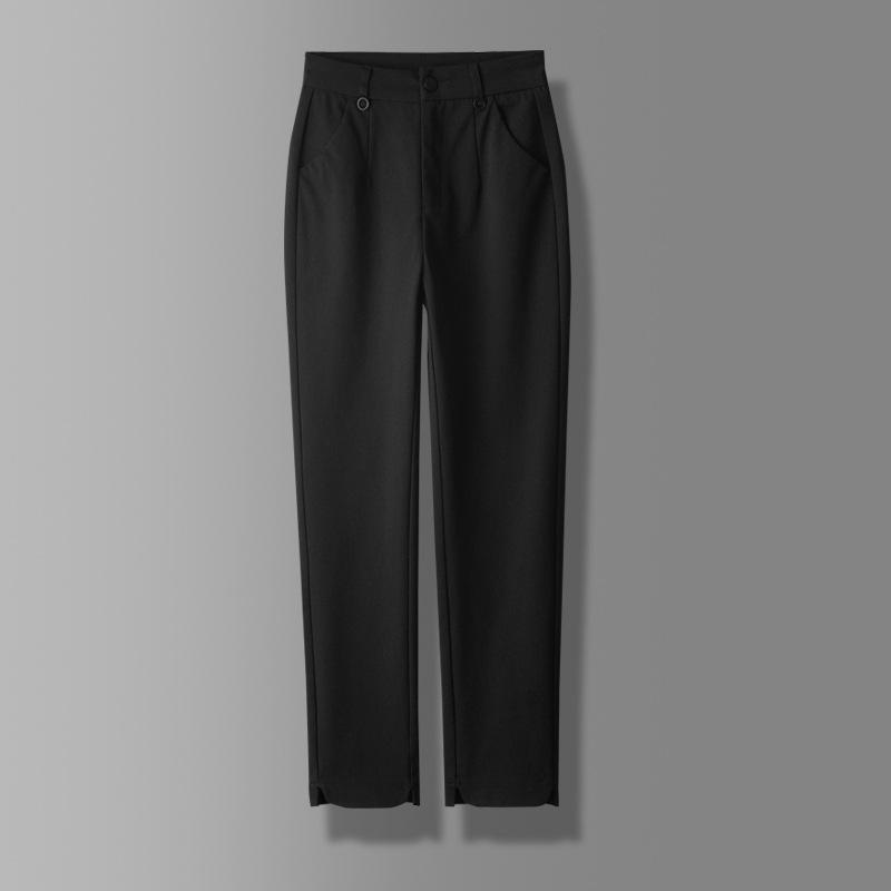 Women's High-Waisted Slim-Fit Straight-Leg White Pants for Summer