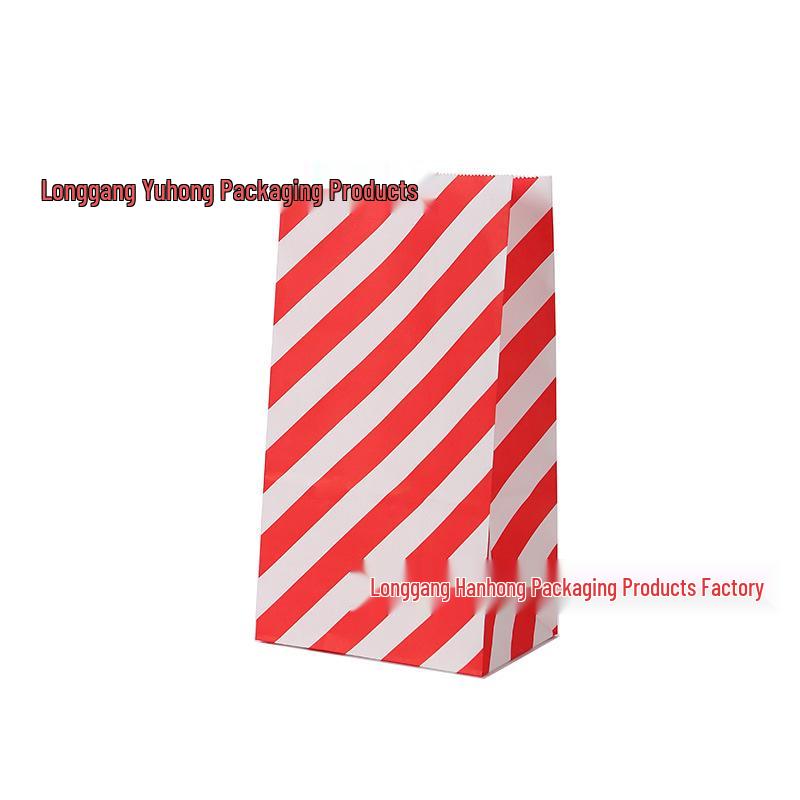 Colorful Minimalist Kraft Paper Bags for Baking Snacks and Children's Gifts