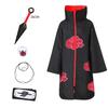 Akatsuki Red Cloud Cloak Set: Includes Naruto Cloak, Ring, Headband Accessories - Perfect for Halloween Costume