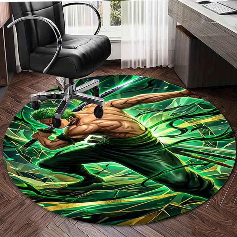 1pc Z-Zoro  Print Round Carpet Chair Round Carpet Suitable for Bedroom Living Room Home Decorative Carpet