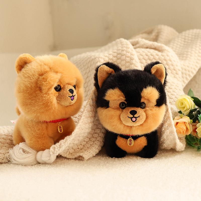 Levensecht Kawaii Pluizig Hond Knuffeldier Simulatie Puppy Model Zachte Pop Kleine Chow Pomeranian Corgi Yorkie Pluche Cadeau Voor Meisje