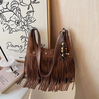 Modische und trendige Retro-Fransentasche, lässige und stilvolle Einzel-Schulter-Umhängetasche