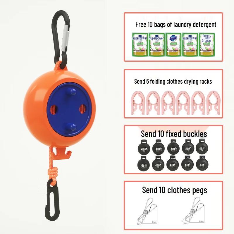 Retractable Portable Clothesline for Travel and Home - Indoor & Outdoor Use