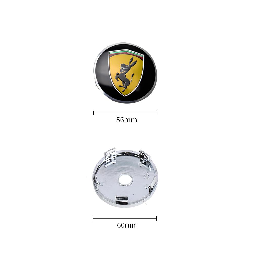 4Pcs/SET 56/60mm Car Wheel Center Hub Caps Emblem Sticker Cover For Ferrari 308 GT4 328 GTB GTS F355 360 Modena F430 458ltalia HS9
