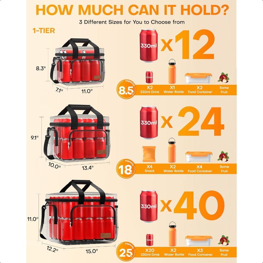 

HOTOR Lunch Box for Men and Women LeakProof Insulated Lunch Cooler Bag with Adjustable Strap Multiple Pockets for Office Picnic United States