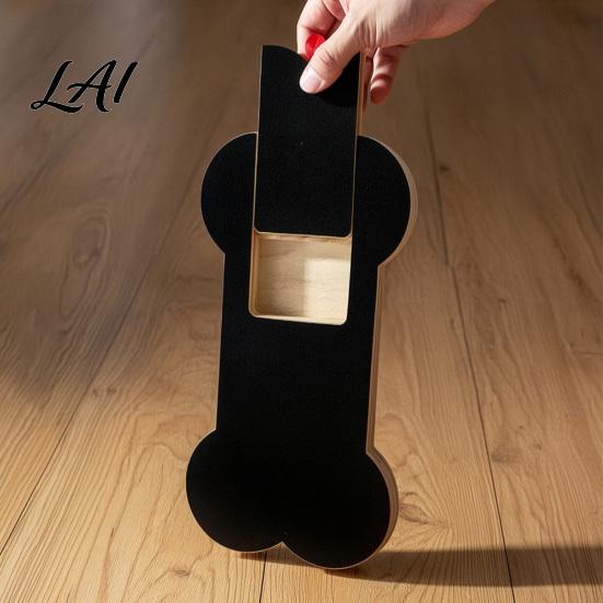 Sliding Snack Puzzle for Dogs Dog Nail File Board with Treat Slot Wooden Scratch Board Pet Enrichment Toy Storage Grinder Alternative Small