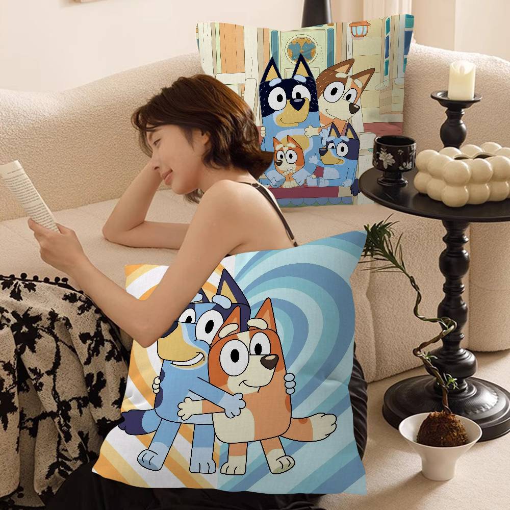 Süß-B-B-Blueys-S Cartoon Kissen Kissenbezug Kissenhülle Wohnzimmer Sofa Heimdekoration Personalisiert