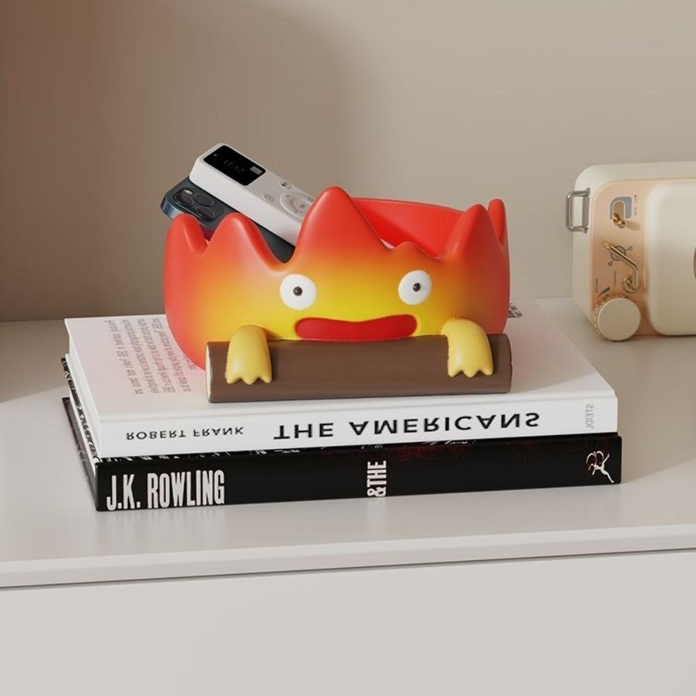 Calcifer Fire Desktop Decoration Creative Home Living Room Entrance Key Storage Tray Cartoon Snack Storage Box Table Decoration
