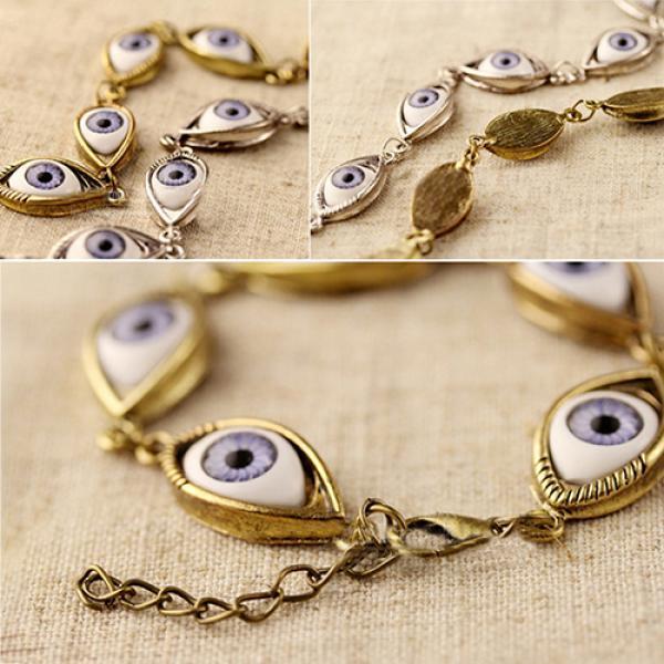 Fashion Unisex Angel Evil Demon Big Eye Eyeball Pattern Bracelet Chain Jewelry Gift