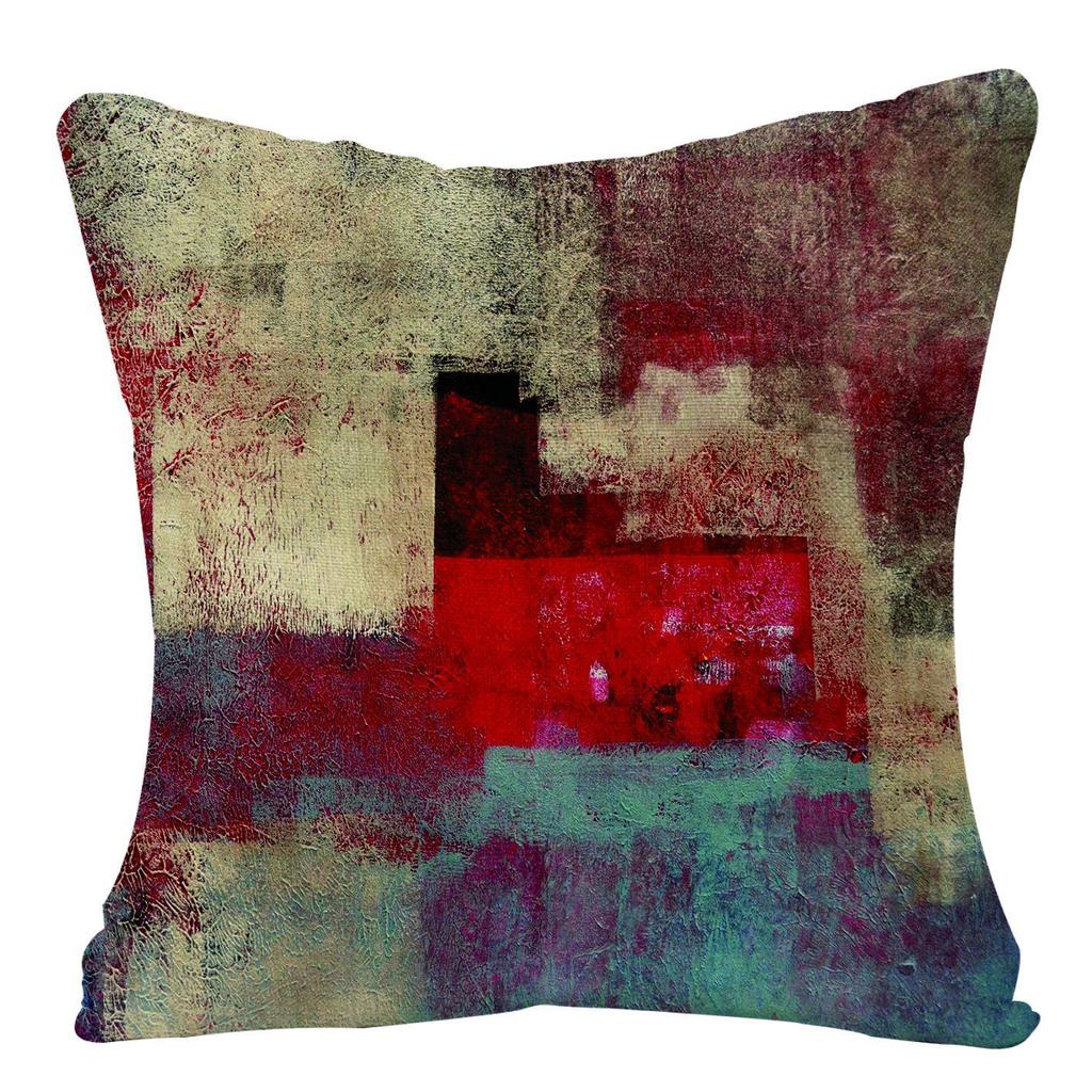 Home Oil Painting Geometric Abstract Pillow Case Sofa Pillow Cushion Cover