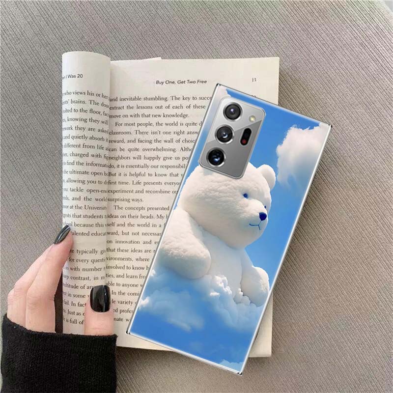 

Sunny Clouds Teddy Bear Phone Case For Samsung S24 S23 FE S22 S25 Ultra S21 Plus Galaxy S20 FE S25 Edge Cover Capa Soft TPU Fund Samsung S25 Plus