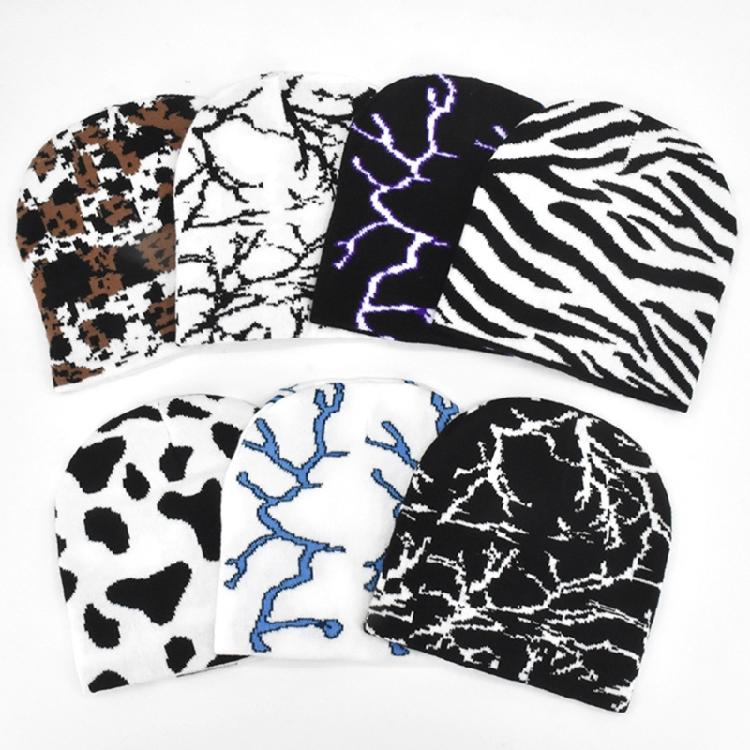 Slouchy Cotton Beanies Winter Warm Skull Cap Knitted Beanie Y2k Accessories
