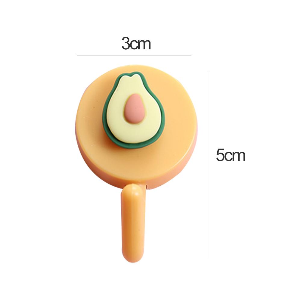 

1 шт. Симпатичные настенные крючки, держатель для ключей, подвесная пластиковая самоклеящаяся настенная вешалка в форме фруктов из мультфильма для детской комнаты, домашний декор 5x3CM