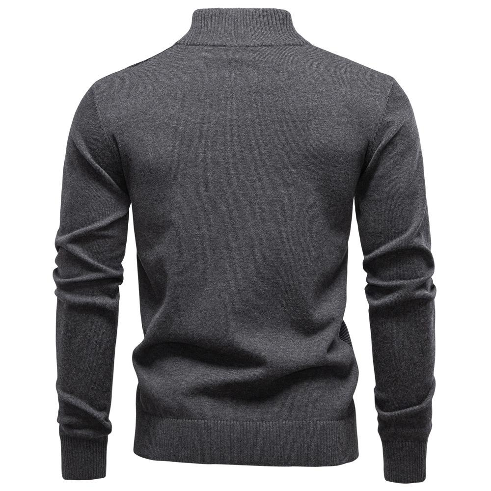 Polo Ralph Lauren 2025 Autumn/Winter Embroidery New Half Zipper Men's Stand Up Collar Cotton Sweater Business Casual Knitted Sweater