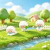 Mini Resin Sheep Figurines 5Pcs Lovely Cartoon Pattern Eco-Friendly Craft for Home Bonsai Fairy Garden Decoration