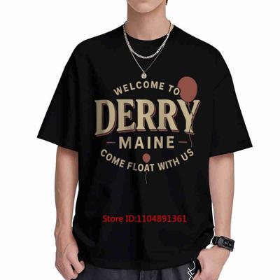 Welcome To Derry Vintage Horror Town Short Sleeve Tee 100 Cotton Tshirt