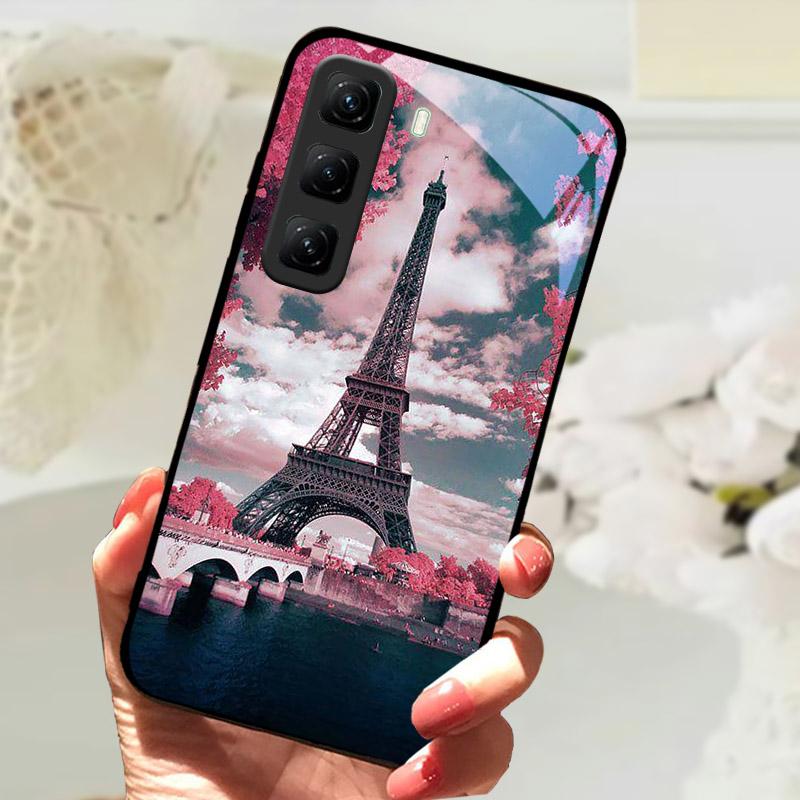 Gehärtetes Glas Case Für Infinix Hot 60 60i Hot60 Pro Plus 60Pro Handy Rückabdeckung Vollständige Abdeckung Linsenschutz Hülle Fundas Etui