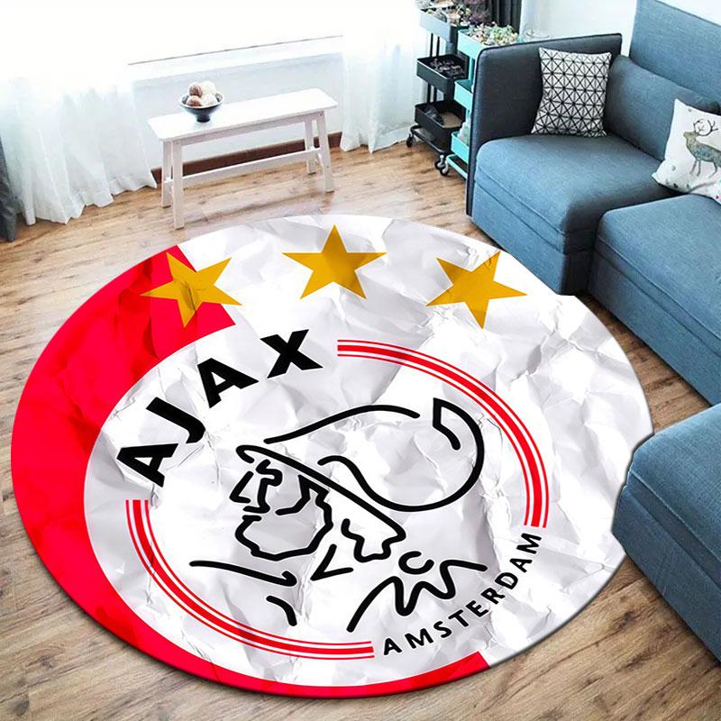 Tappeto Rotondo AFC Ajax, Tappeto per Soggiorno Camera da Letto Divano Sala Giochi Decorazione, Tappetino Antiscivolo