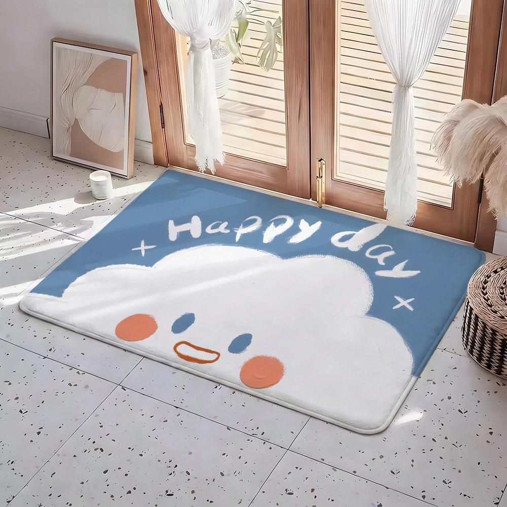 Floor Mat Eco Flannel Doormat Non-Slip Odorless Indoor Soft Short Plush Floor Rug INS Korean Cute Style