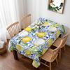 Aquarell Zitronengrün Blätter Rechteckiger Tischdecke für Tischdekoration Sommer Bauernhaus Blau kariert Küche Esstischdecke Party Dekor